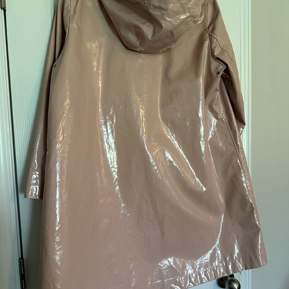 Coach Shiny Tan Hooded Raincoat - Picture 6 of 13